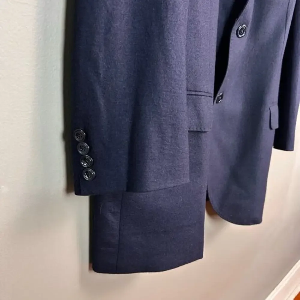 Massimo Dutti blazer Men's 48‎ R Finest Italian Fabric blue wool textured